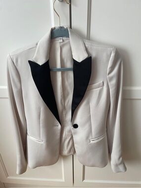 Express White Blazer with Black Peak Lapel